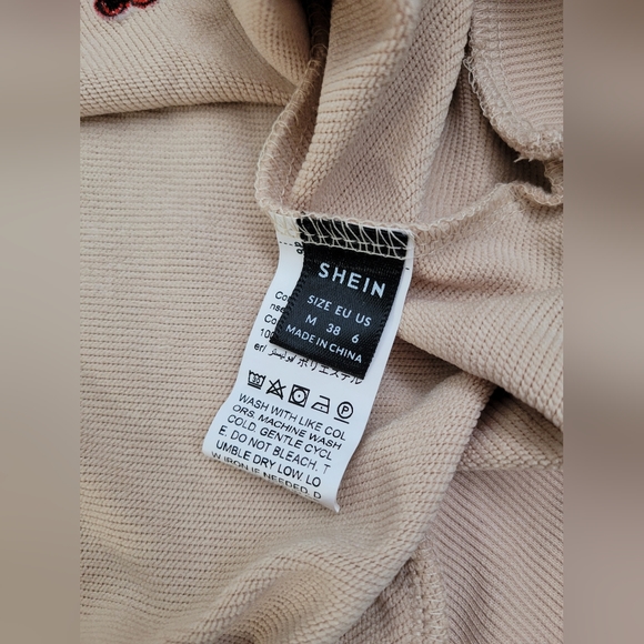 SHEIN Frenchy Heart Embroidery Contrast Lace Sweatshirt Size M UK 10 - Picture 11 of 13